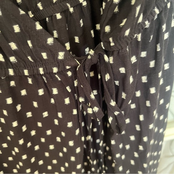 Knox Rose 4X Black White Polkadot Tiered Wrap Maxi Dress - Picture 4 of 13